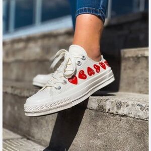 Converse Comme des Garcons Play Multi-Heart White women size 11